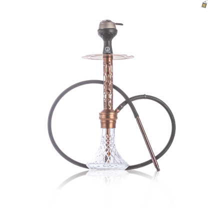 COCOYAYA Valeria Wave Hookah with Bag - Bronze Stem / Transparent Base