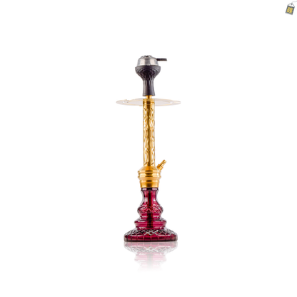 COCOYAYA Valeria Wave Hookah with Bag - Gold Stem / Purple Base