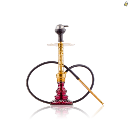 COCOYAYA Valeria Wave Hookah with Bag - Gold Stem / Purple Base
