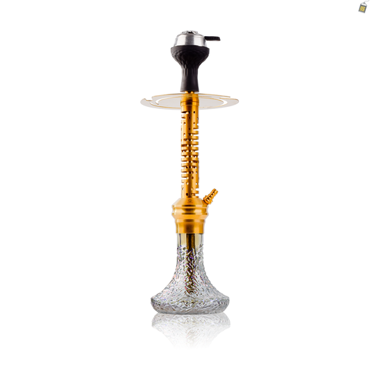 COCOYAYA Valeria Hexa Hookah with Bag - Gold Stem / Transparent Base
