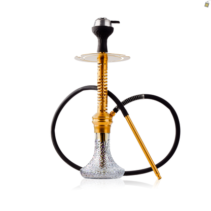 COCOYAYA Valeria Hexa Hookah with Bag - Gold Stem / Transparent Base