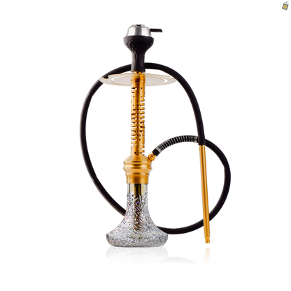 COCOYAYA Valeria Hexa Hookah with Bag - Gold Stem / Transparent Base