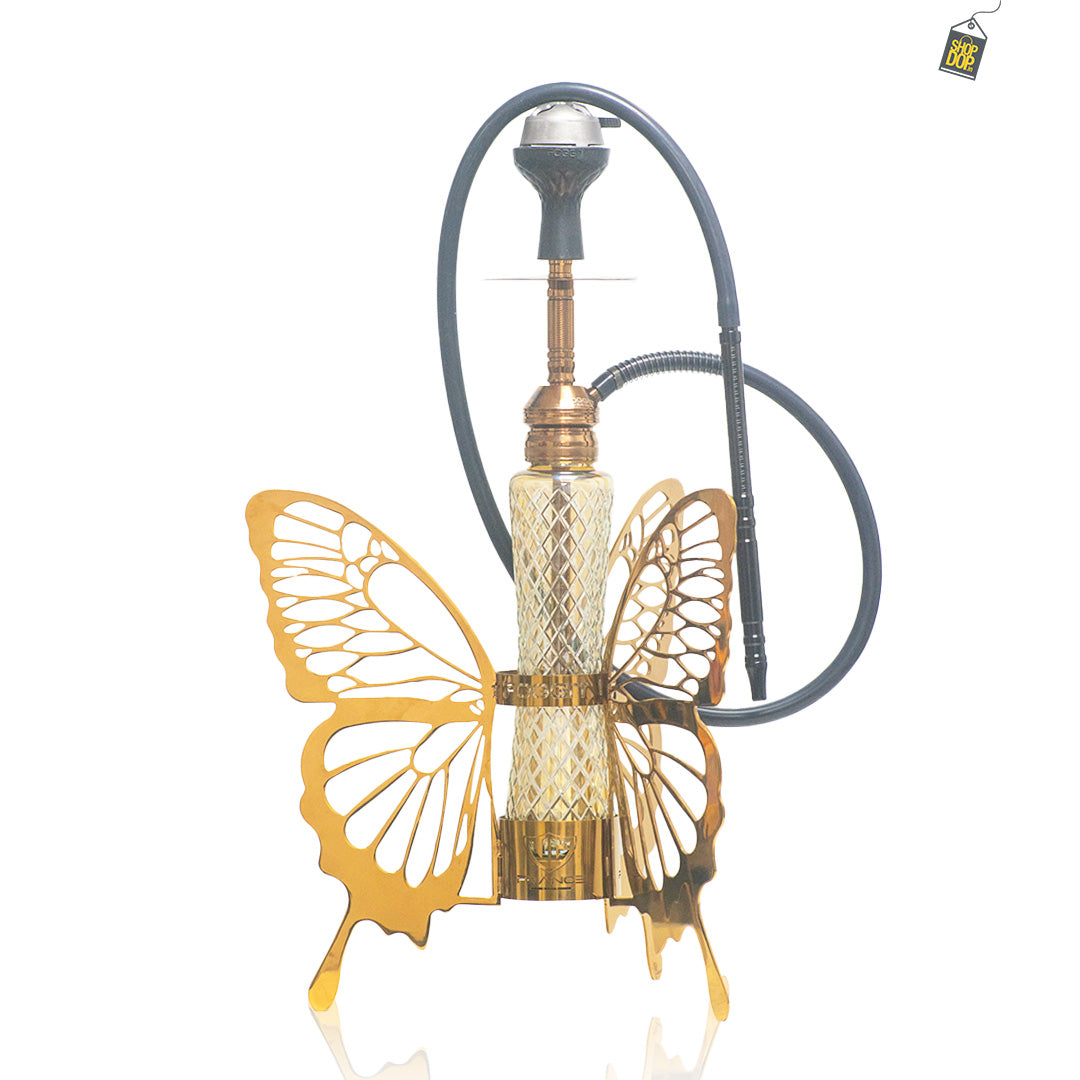 VG France Butterfly Hookah with 3 Bags (LED & Remote) - Bronze