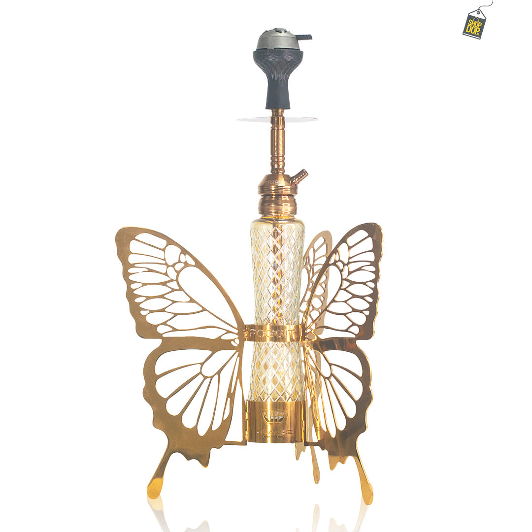 VG France Butterfly Hookah with 3 Bags (LED & Remote) - Bronze