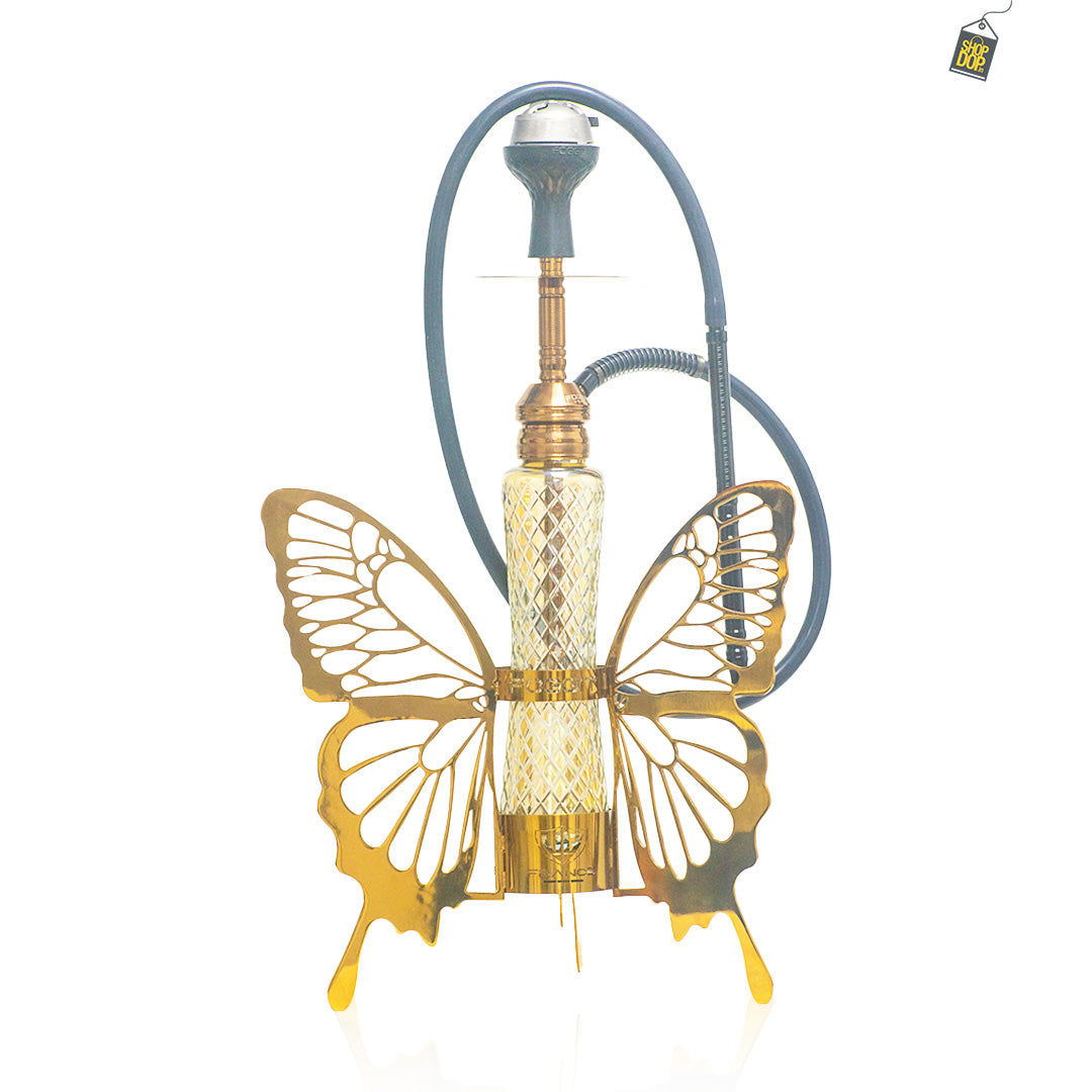 VG France Butterfly Hookah with 3 Bags (LED & Remote) - Bronze