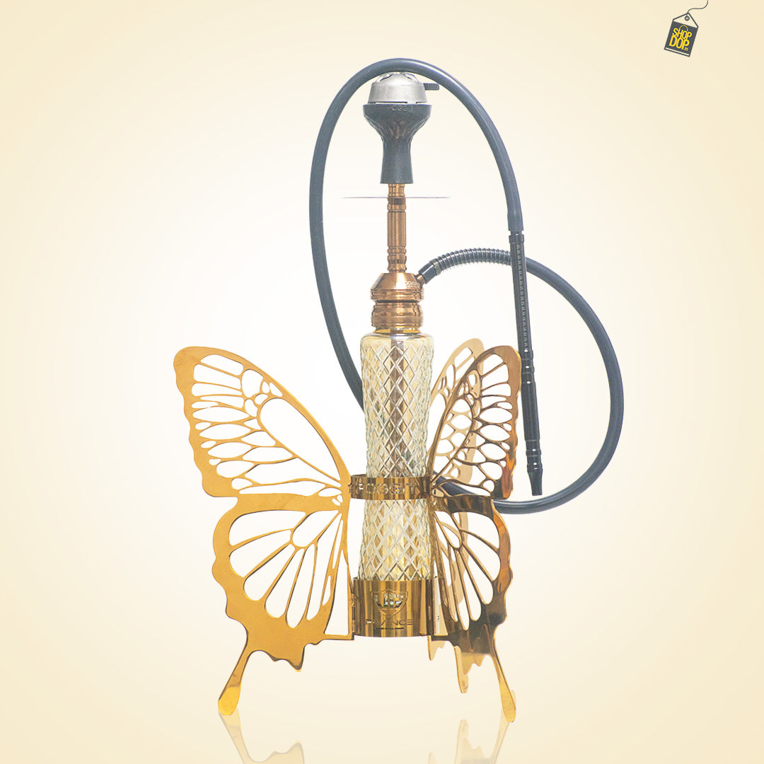 VG France Butterfly Hookah with 3 Bags (LED & Remote) - Bronze