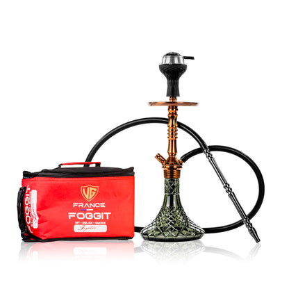 VG Joe L3 Hookah with Bag - Bronze Stem / Emerald Green Base