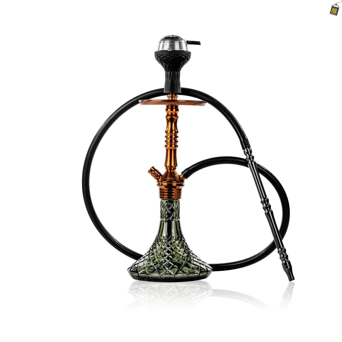 VG Joe L3 Hookah with Bag - Bronze Stem / Emerald Green Base