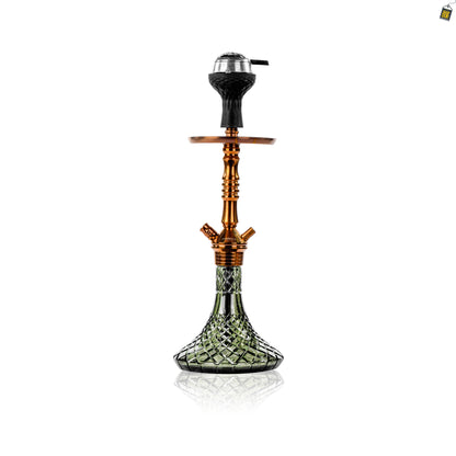 VG Joe L3 Hookah with Bag - Bronze Stem / Emerald Green Base