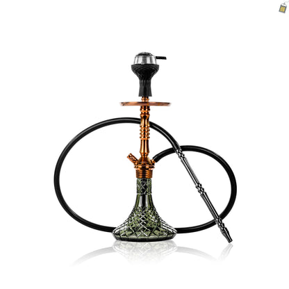 VG Joe L3 Hookah with Bag - Bronze Stem / Emerald Green Base
