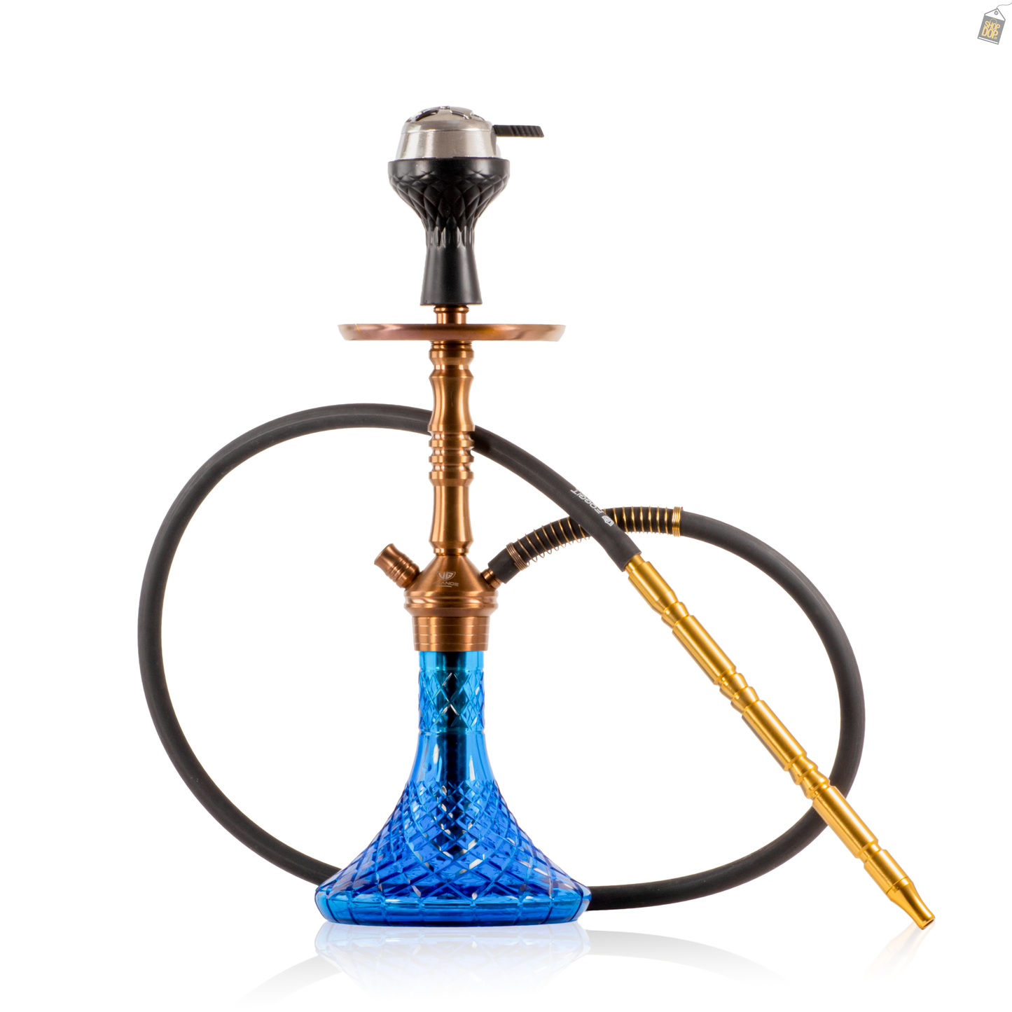 VG Joe L3 Hookah with Bag - Bronze Stem / Blue Base