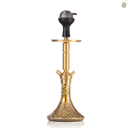 VG Joe Heygan Hookah with Bag - Gold Stem / Grey Base