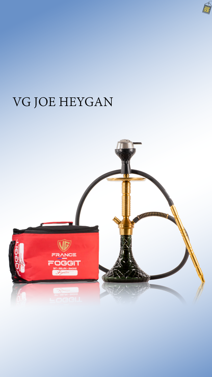 VG Joe Heygan Hookah with Bag - Gold Stem / Emerald Green Base