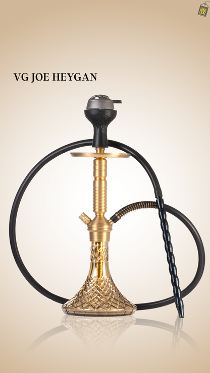VG Joe Heygan Hookah with Bag - Gold Stem / Grey Base