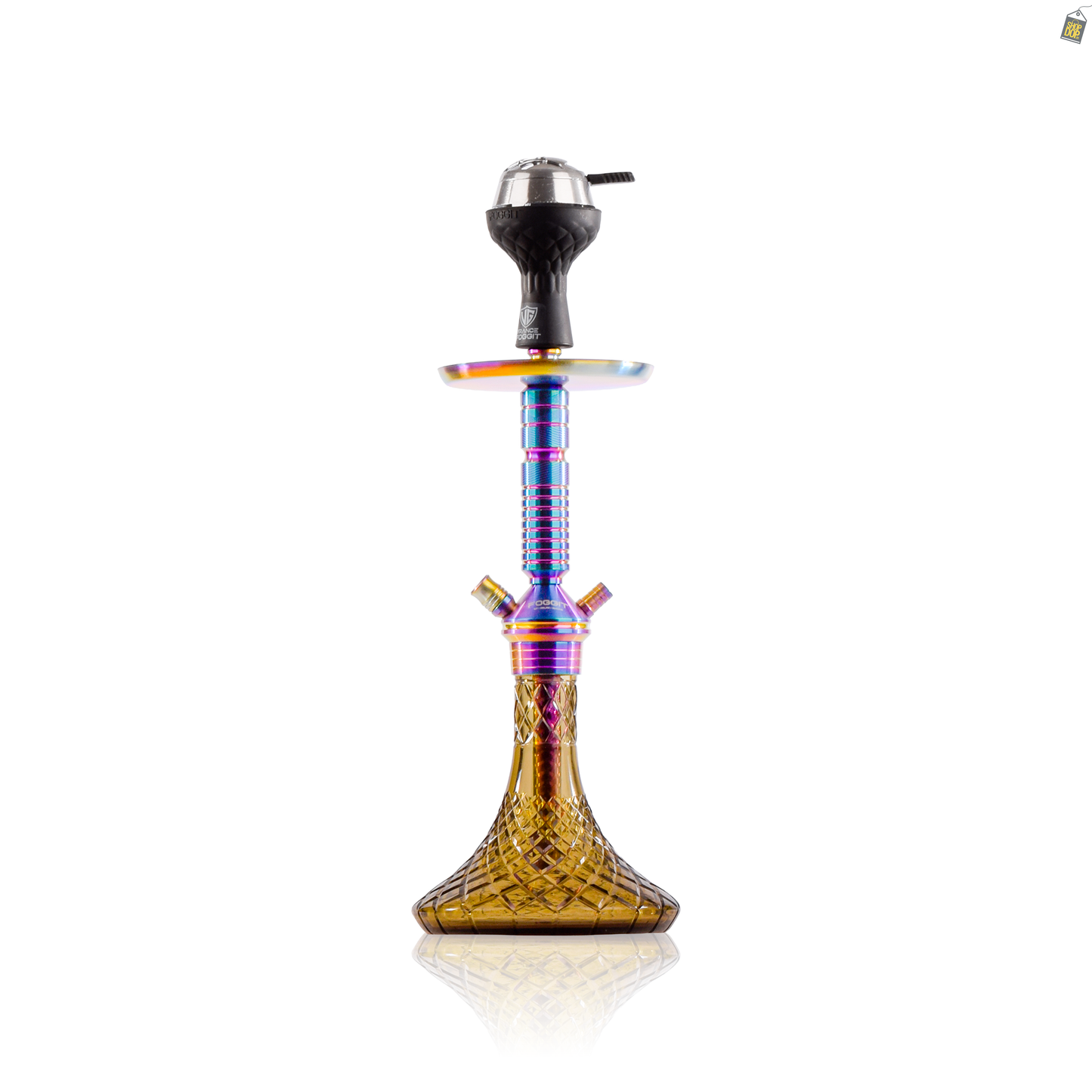 VG Joe Heygan Hookah with Bag - Rainbow Stem / Grey Base