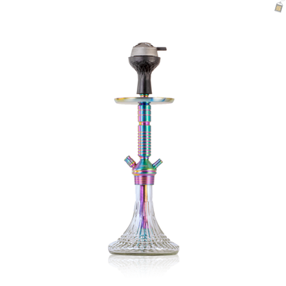 VG Joe Heygan Hookah with Bag - Rainbow Stem / Transparent Line Base