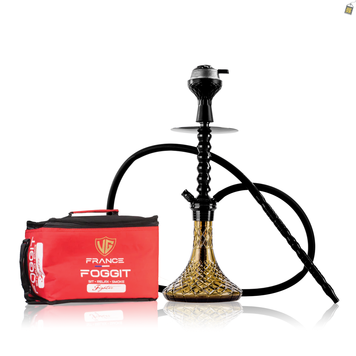 VG Joe Ladder Hookah with Bag -  Black Stem / Grey Base