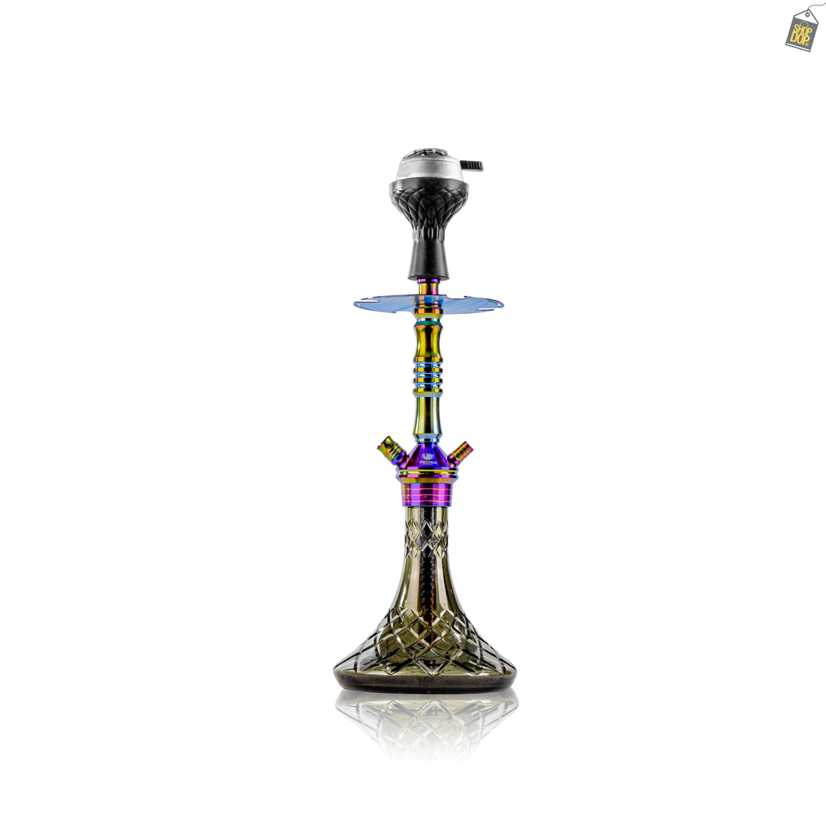 VG Joe L3 Hookah with Bag - Rainbow Stem / Emerald Green Base