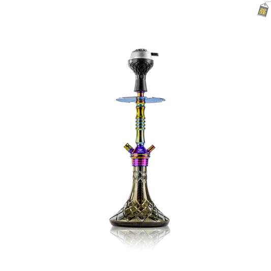 VG Joe L3 Hookah with Bag - Rainbow Stem / Emerald Green Base