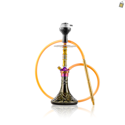 VG Joe L3 Hookah with Bag - Rainbow Stem / Emerald Green Base