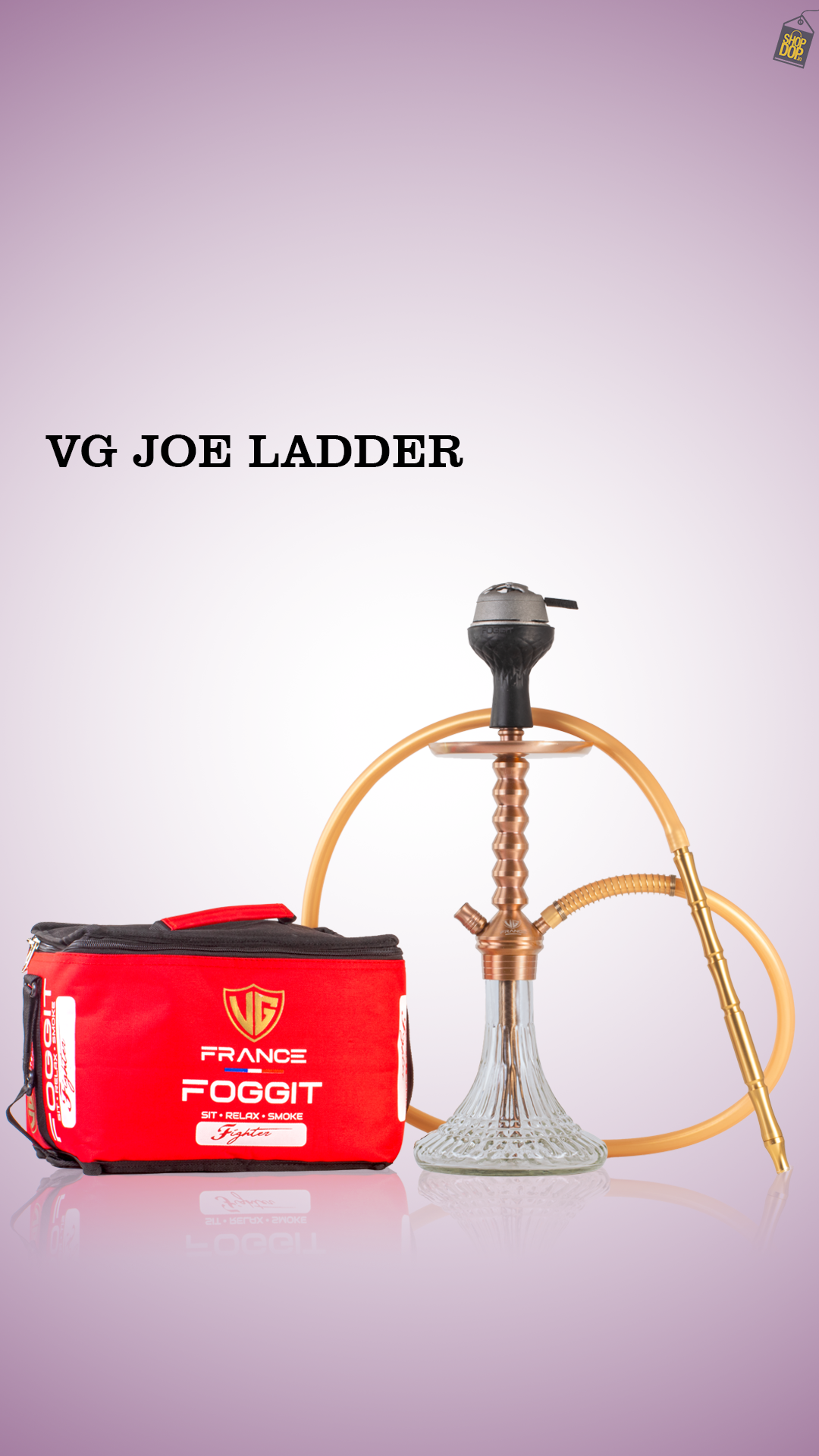 VG Joe Ladder Hookah with Bag - Bronze Stem / Transparent Line Base