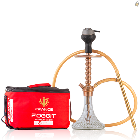 VG Joe Ladder Hookah with Bag - Bronze Stem / Transparent Line Base