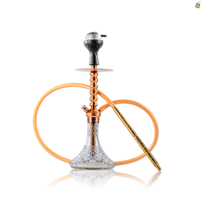 VG Joe Ladder Hookah with Bag - Bronze Stem / Transparent Base
