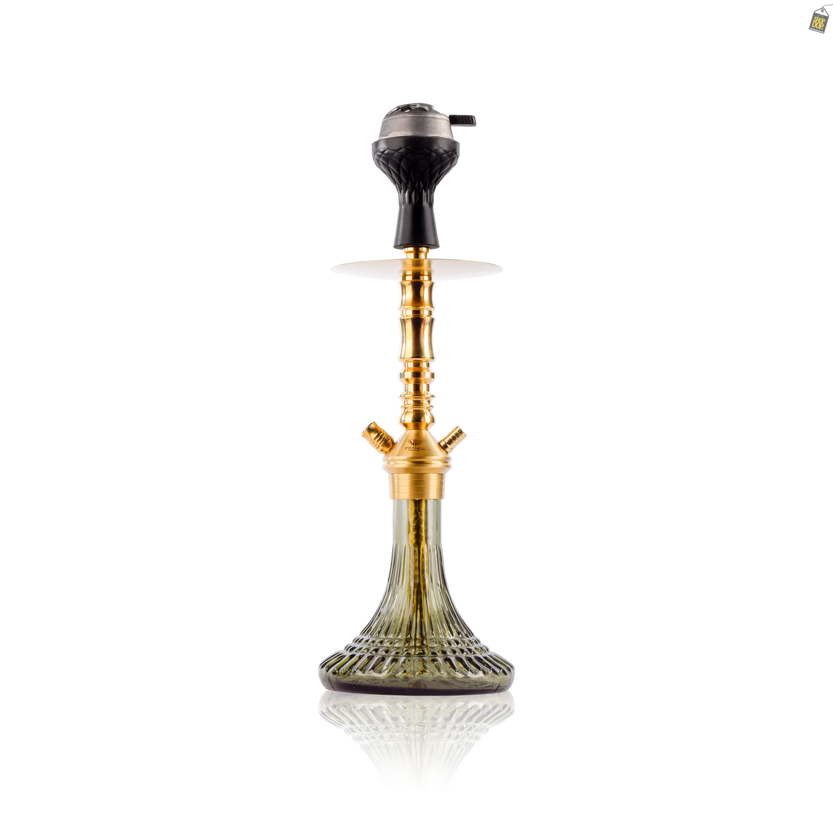 VG Joe R2 Hookah with Bag - Gold Stem / Emerald Green Base
