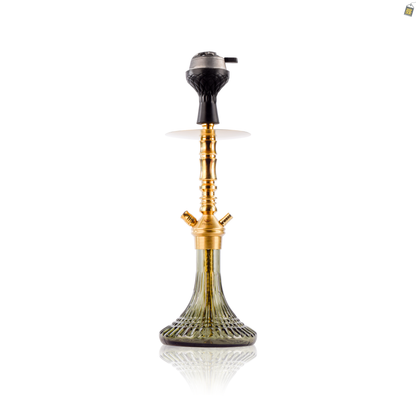 VG Joe R2 Hookah with Bag - Gold Stem / Emerald Green Base