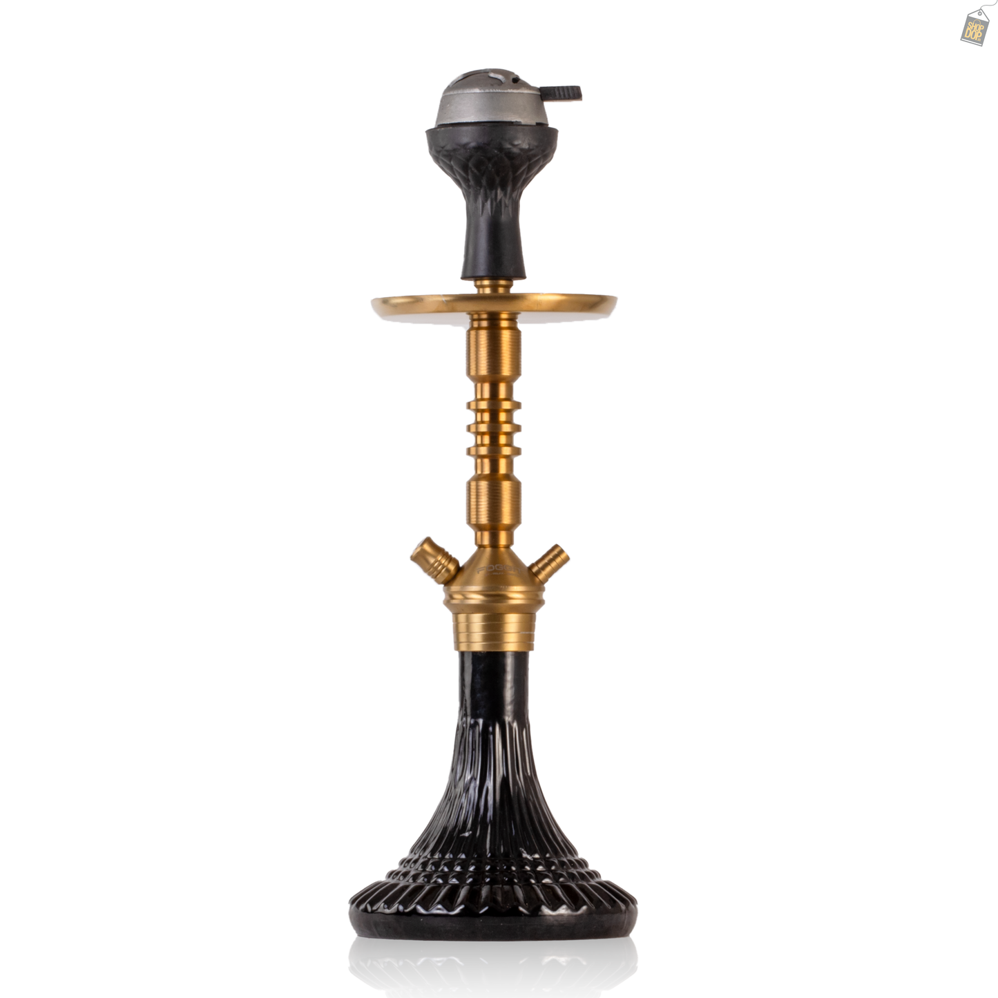 VG Joe R3 Hookah with Bag - Gold Stem / Black Line Base