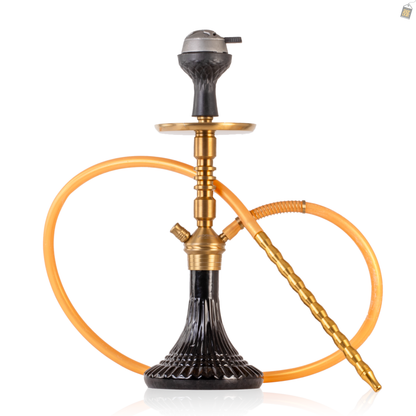 VG Joe R3 Hookah with Bag - Gold Stem / Black Line Base