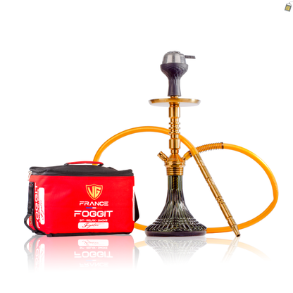 VG Joe R3 Hookah with Bag - Gold Stem / Emerald Green Line Base