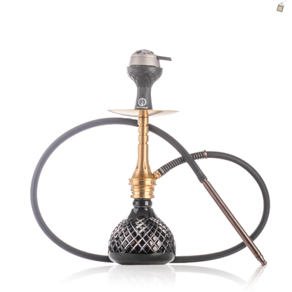 COCOYAYA VIP Bobby Hookah with Bag - Gold Stem / Black Base