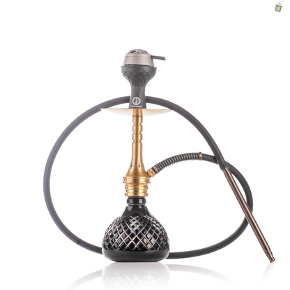 COCOYAYA VIP Bobby Hookah with Bag - Gold Stem / Black Base