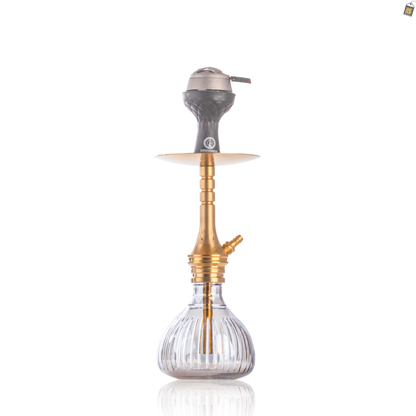 COCOYAYA VIP Bobby Hookah with Bag - Gold Stem / Transparent Base