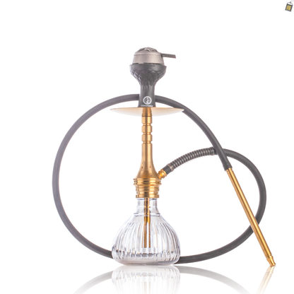 COCOYAYA VIP Bobby Hookah with Bag - Gold Stem / Transparent Base