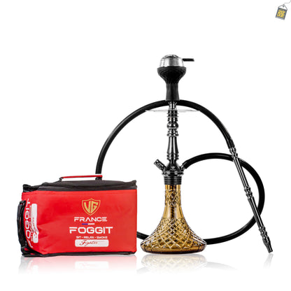 VG Joe Shin Hookah with Bag - Black Stem / Grey Base