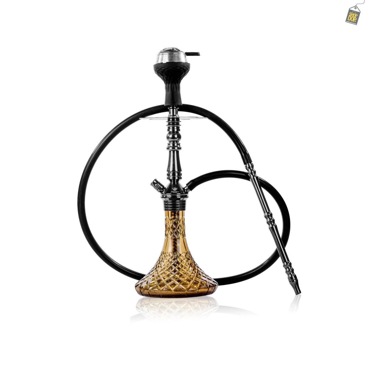VG Joe Shin Hookah with Bag - Black Stem / Grey Base