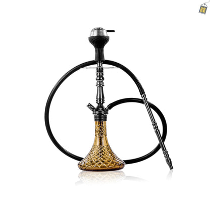 VG Joe Shin Hookah with Bag - Black Stem / Grey Base