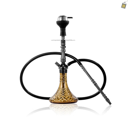 VG Joe Shin Hookah with Bag - Black Stem / Grey Base