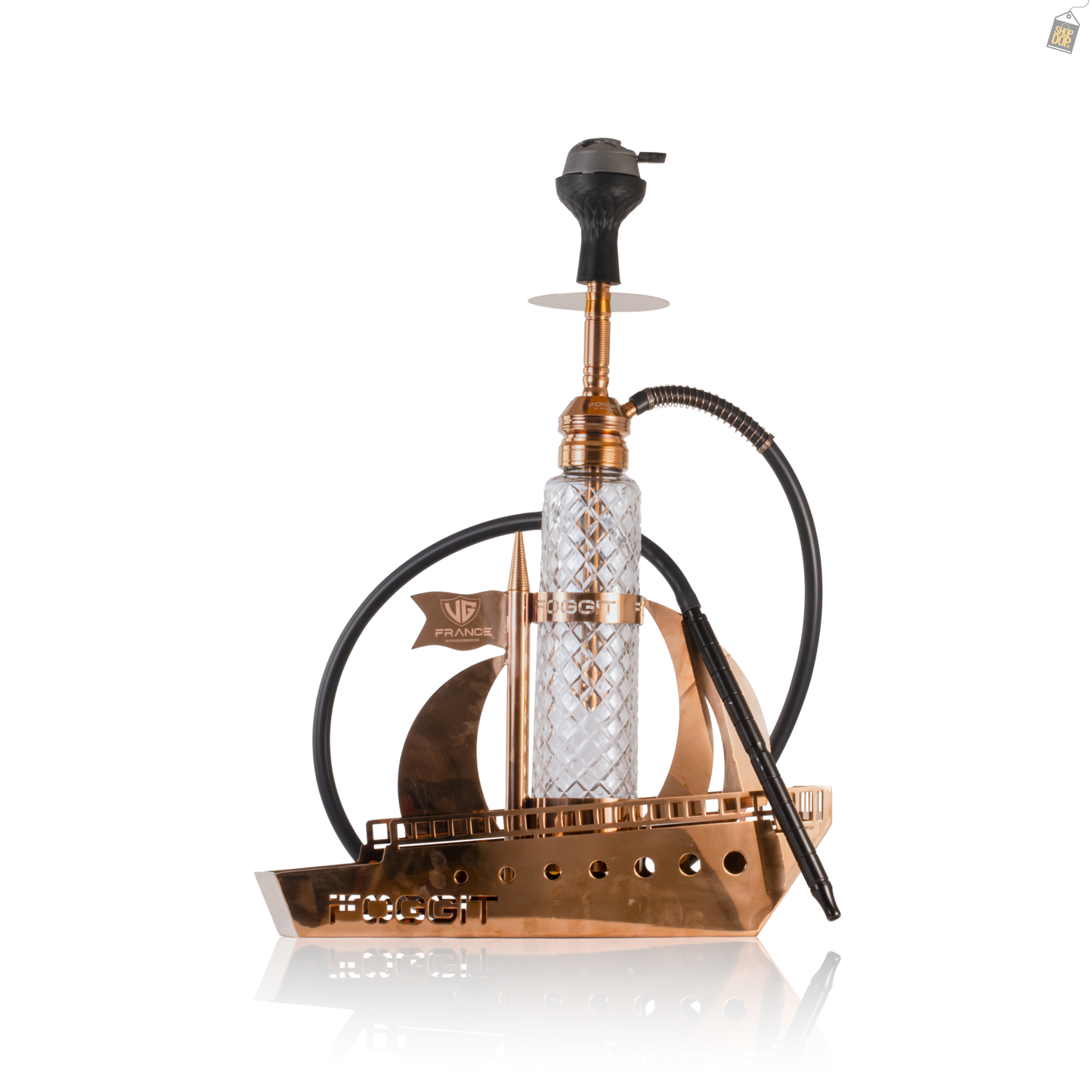 VG France Warship Hookah with LED Light - Brown
