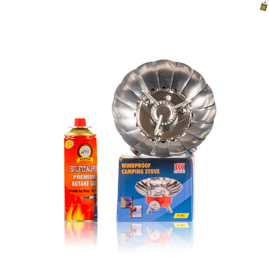 Windproof Camping Stove with Butane Gas - Hookah Coal Burner (2800W)