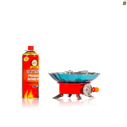 Windproof Camping Stove with Butane Gas - Hookah Coal Burner (2800W)