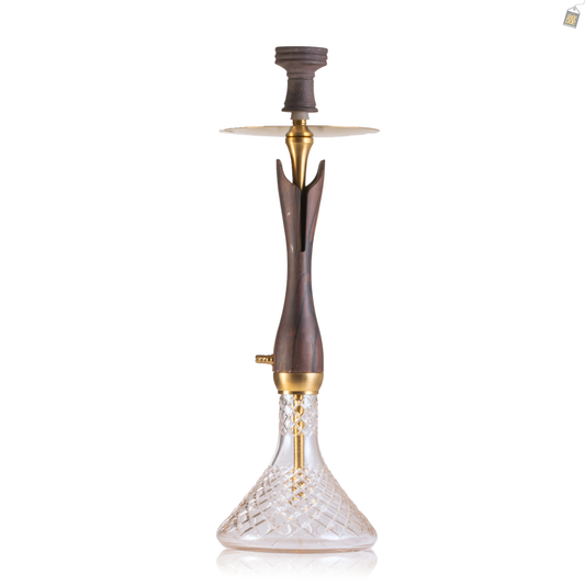 COCOYAYA Wood Pro Hookah - Brown Stem (Transparent Base)