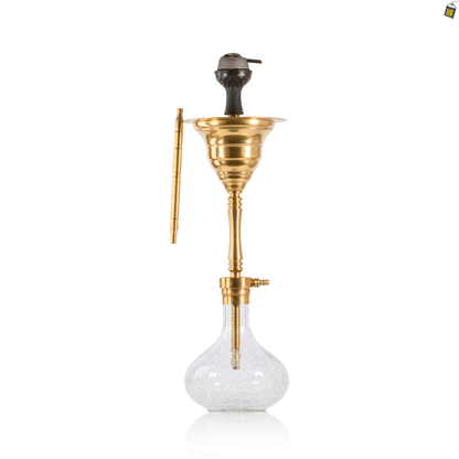 COCOYAYA Yara Hookah with Bag - Gold Stem / Transparent Base