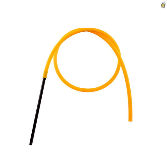ASMB Hookah Silicone Pipe - Yellow Pipe / Black Handle