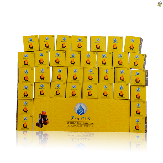 Pack of 12kg (Peti) Zealous Hookah Coconut Coal (18pcs Each 250g) - Carton