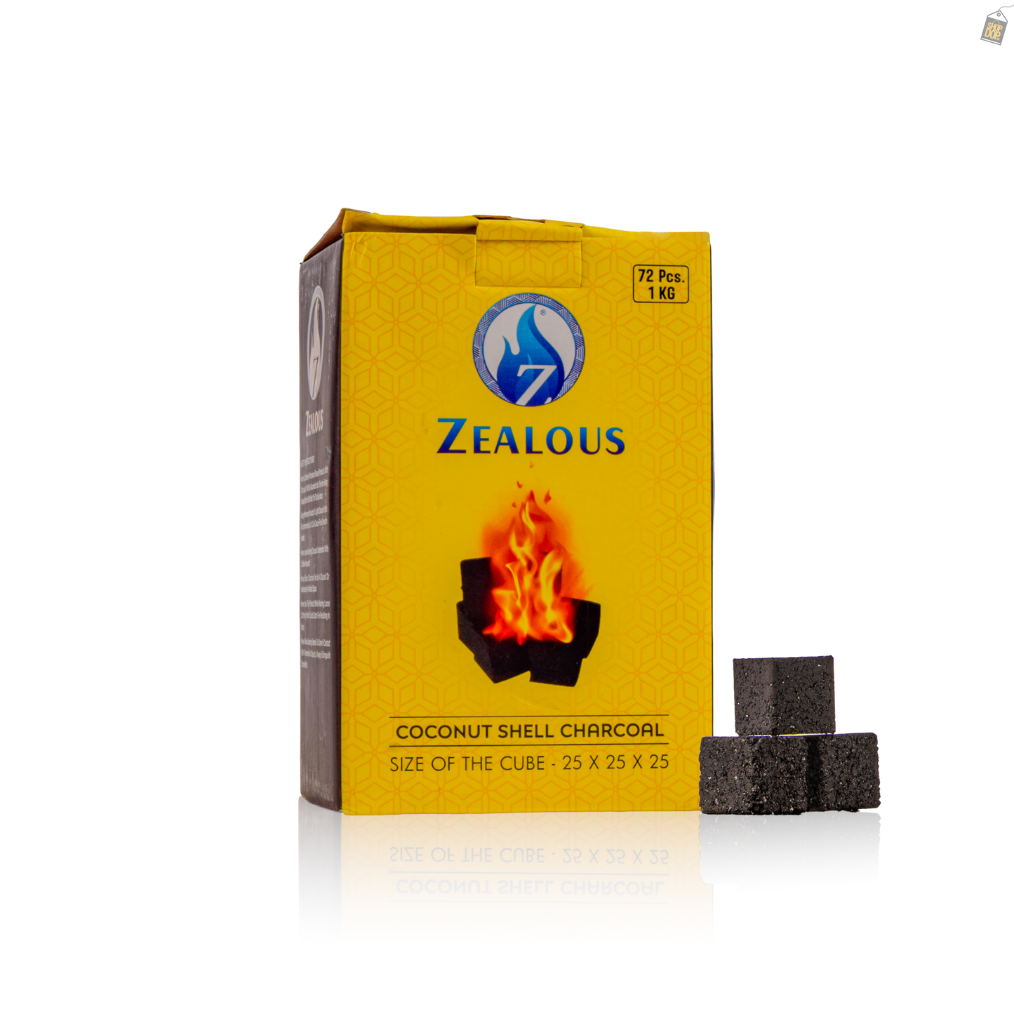 Zealous Hookah Coconut Coal 1kg - 72pcs