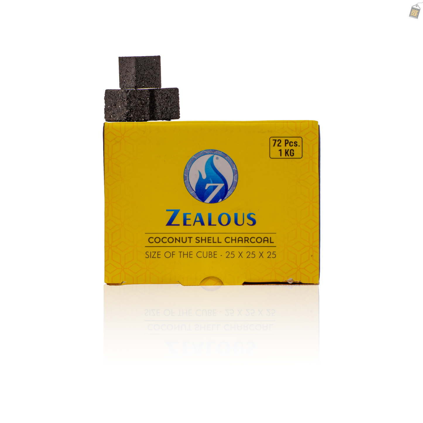 Zealous Hookah Coconut Coal 1kg - 72pcs