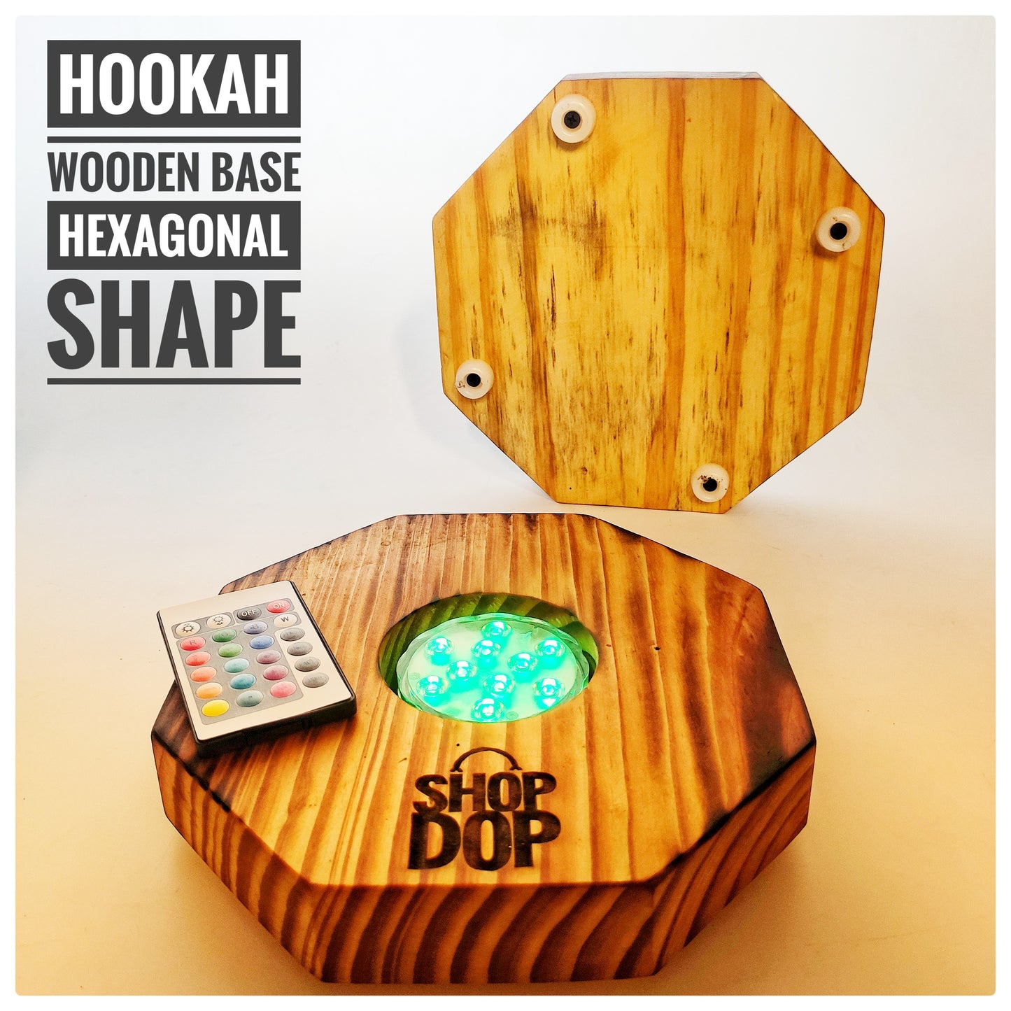 Hookah Wooden Base Stand with LED Light